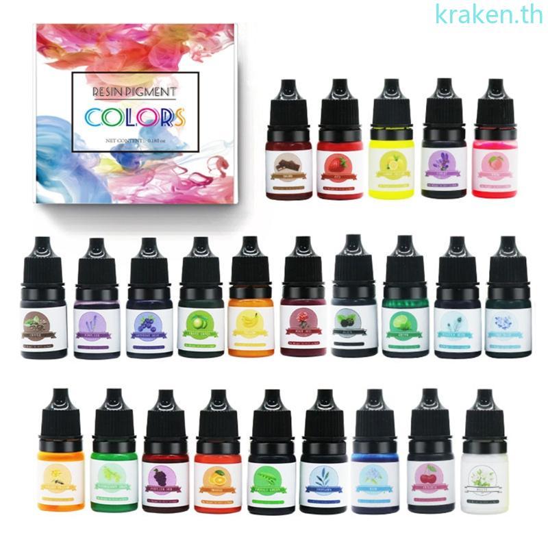 KRA 24 สีอีพ็อกซี่เรซิ่น UV กาวเม็ดสีสีสดใสกลิ่นวัสดุตกแต่ง