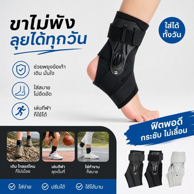 ที่รัดข้อเท้า พยุงข้อเท้า ข้อเท้าแพลง ซัพพอร์ตข้อเท้า สายรัดแปดทิศ ระบายอากาศ กีฬา วิ่ง