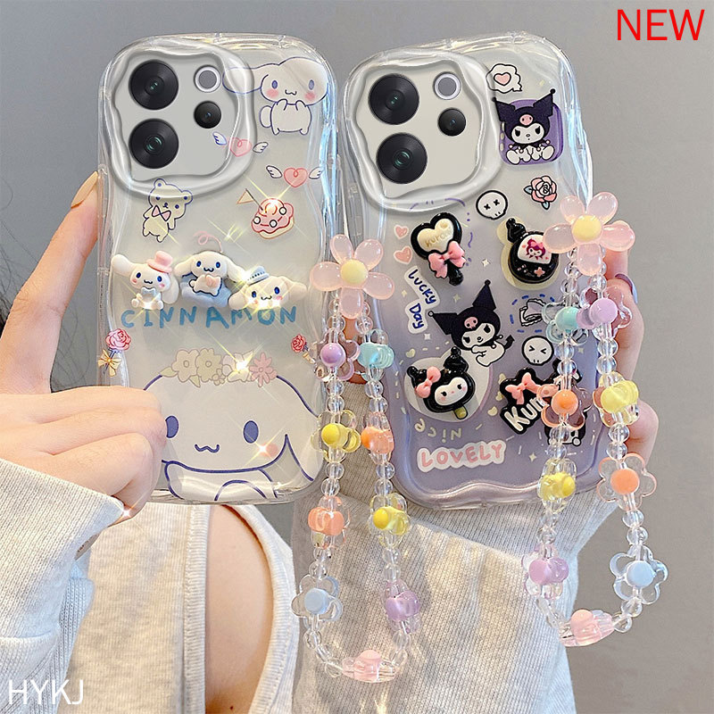 เคส VIVO V70 เคสโทรศัพท์ซิลิโคนอ่อนนุ่ม TPU การ์ตูนดอกไม้โปร่งใส TTM