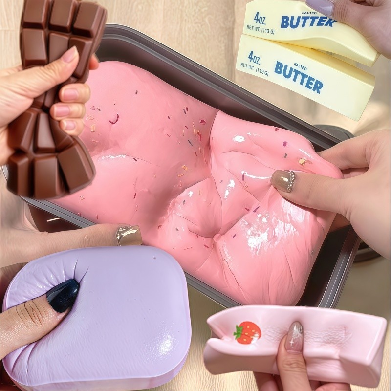 สกุชชี่ ของเล่นบีบสกุชชี่ squishy ไอติมมูส ขนมปังเหนียวที่เพิ่มขึ้นช้า แบบนิ่ม ยืดหยุ่น ช่วยบรรเทาความเครียด สําหรับเด็ก