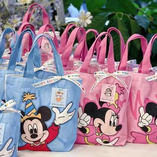 KVK-shop: กระเป๋าถือทรงโท้ท สไตล์มินิมอล น่ารัก คลาสสิค แฟชั่นเบาๆ ลุคหวานกำลังดี-ลายการ์ตูนน่ารักมาก-KK6633