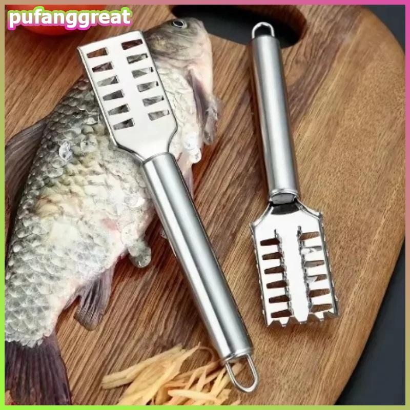 Pufanggreat สแตนเลสเกล็ดปลา Scraper การออกแบบฟันเลื่อยสําหรับ Qui Home Boning Applications TH