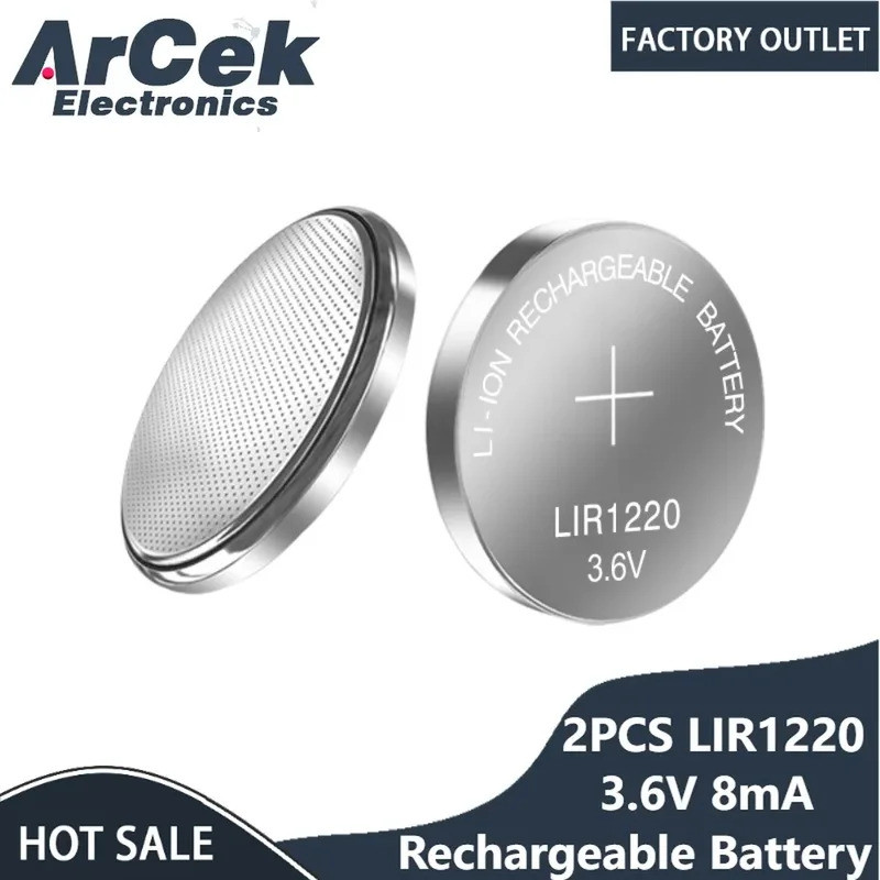 2 ชิ้น/ล็อต LIR1220 3.6V ML1220 ชาร์จเหรียญ Patch Transposon ใหม่ Original Lithium-ion ปุ่มแบตเตอรี่