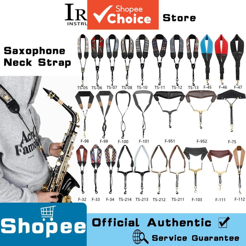 IRIN Universal Saxophone Neck Strap - สายหนังปรับได้พร้อมตะขอปิดสําหรับ Soprano/Alto/Tenor Sax, Woodwind Accessories