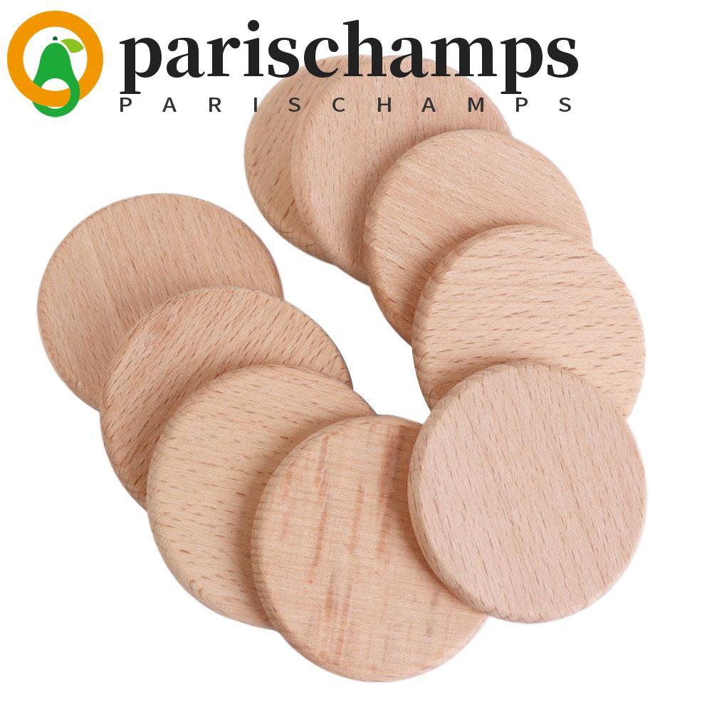 PARISCHAMPS แผ่นกลมไม้บีชธรรมชาติ 10 ชิ้น แผ่นไม้เปล่าเรียบหลายขนาด สําหรับงานหัตถกรรมและเครื่องประดับ Handwork