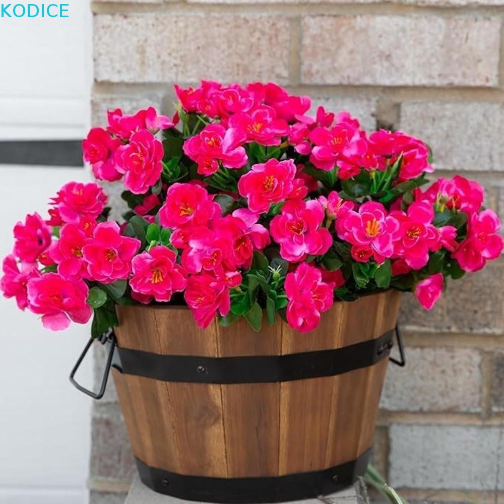 KODICE จําลอง Azalea ดอกไม้, จําลองพืชดอกไม้ปลอมประดิษฐ์ Azalea ดอกไม้สาขา, สมจริงจริง Touch Handmad