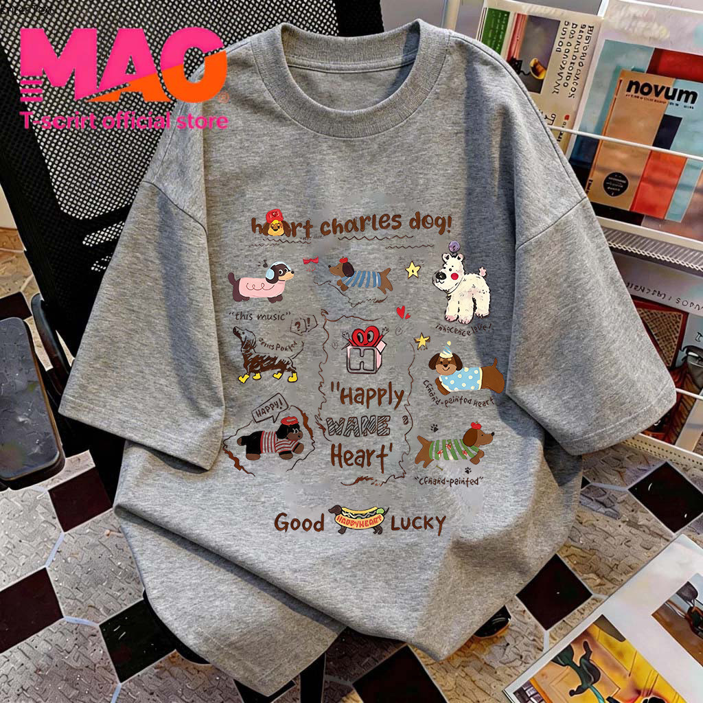 COD✅ (จัดส่งในกรุงเทพฯ) MAO Shop ❗️ เสื้อยืดแขนสั้นสไตล์เกาหลี มีลายพิมพ์รูปวาดน่ารัก ใส่เข้ากับทุกชุดและสวมใส่สบาย#TX08