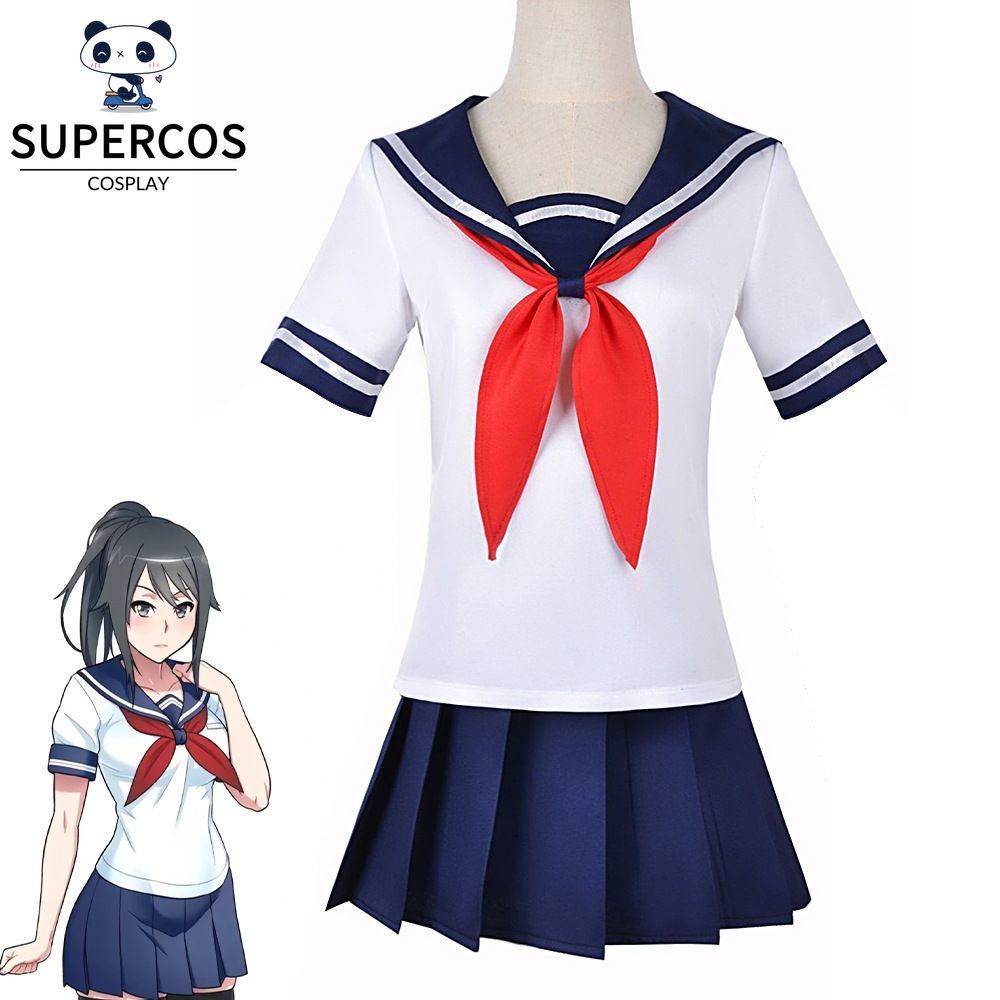 Yandere จําลอง Ayano Aishi คอสเพลย์ JK ชุดเครื่องแต่งกายชุดสําหรับ Con Carnival