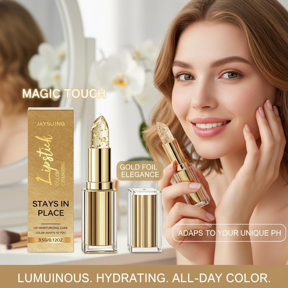Gold Flake Color Changing Lip Balm PH Reactive Moisturizing Shiny Lip Care