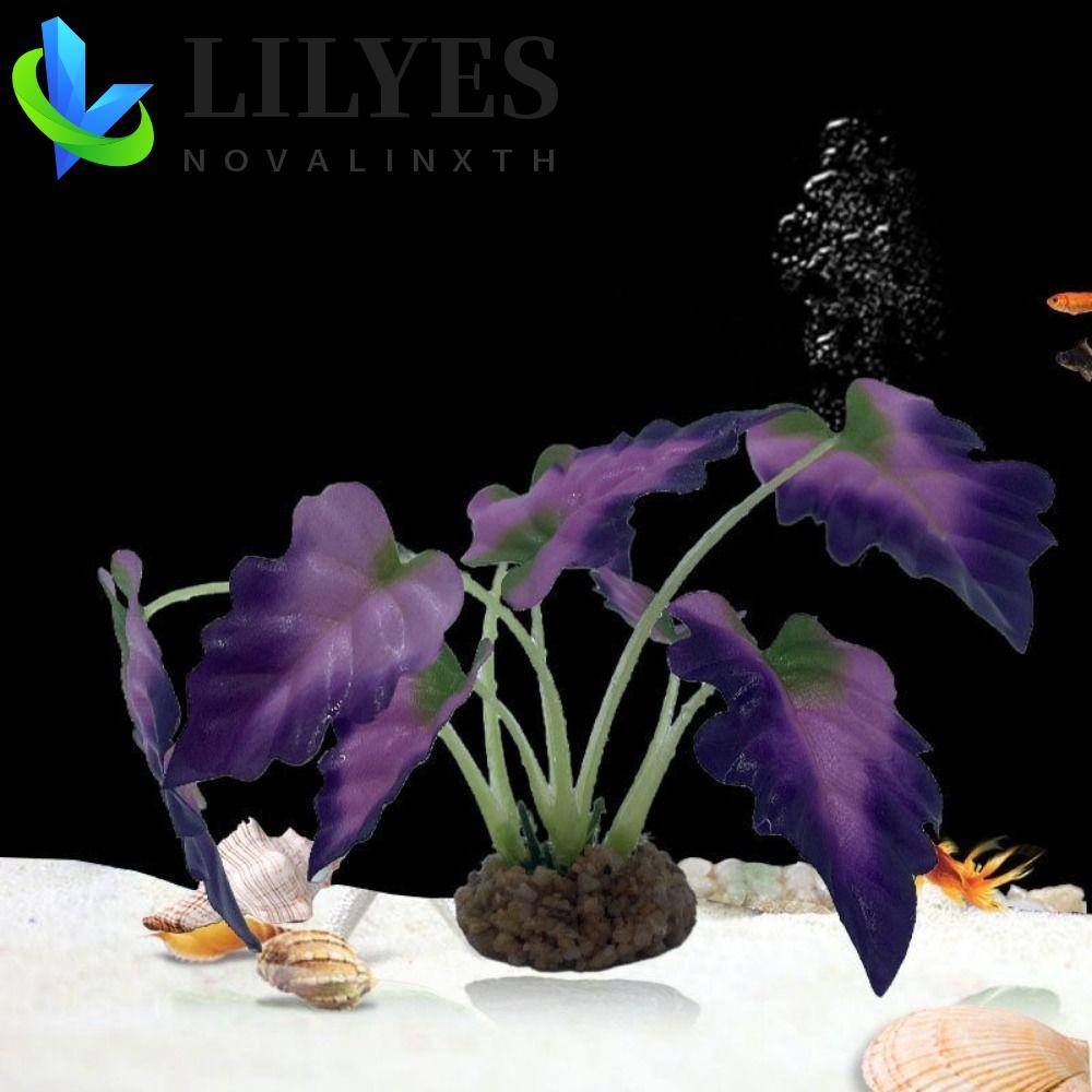 LILYES Aquarium Water Plants,พลาสติกขนาดเล็กประดิษฐ์ใต้น้ํา,จําลองเหมือนจริงพร้อมก้านแข็งแรงตกแต่งหญ