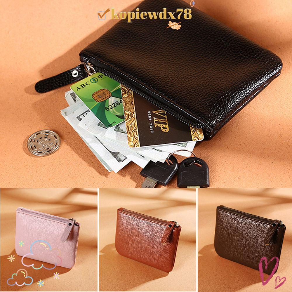 KOPIEWDX Card Wallet หนัง PU Minimalist Retro Gift Coins Bag