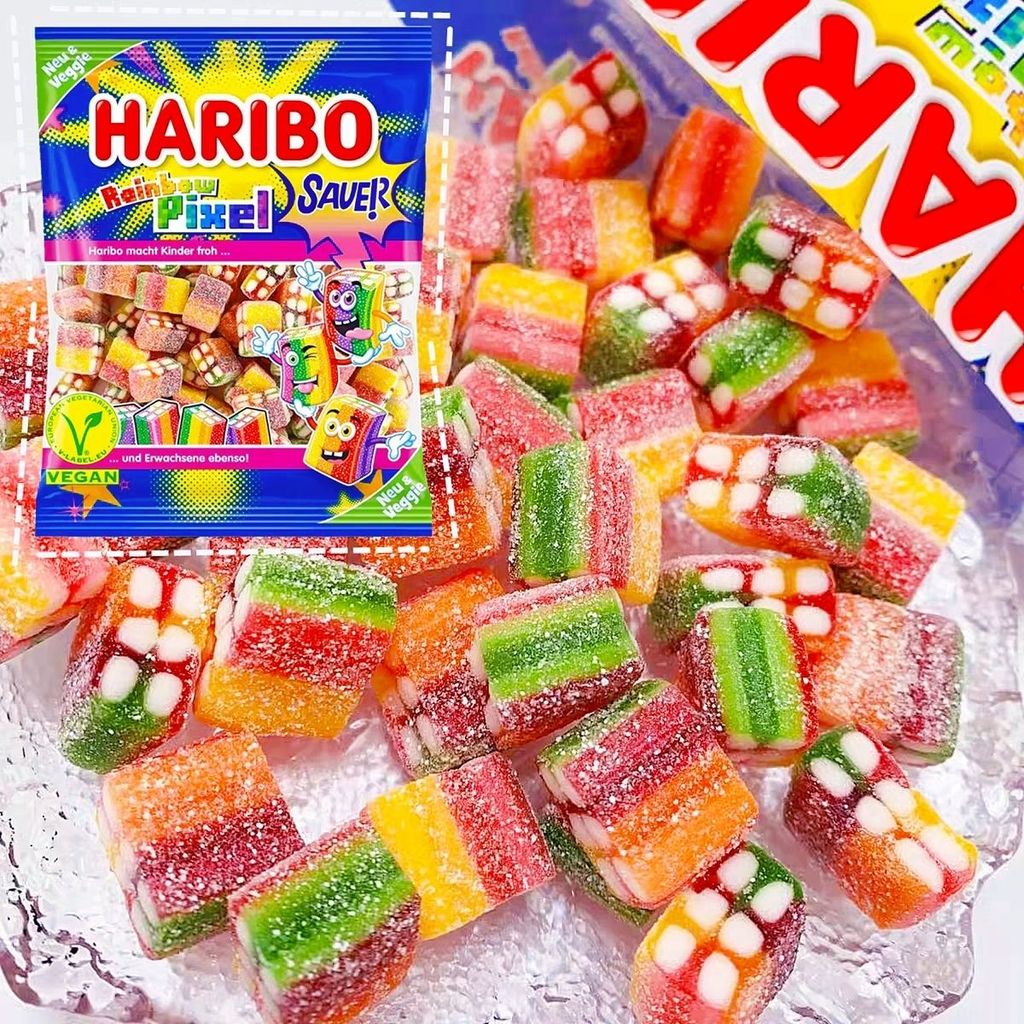 ลูกอมสารภาพรักนําเข้าจากเยอรมัน haribo Gummy Bear Mixed Gummy Bear Gummy Bear Handle Fruit Candy2025