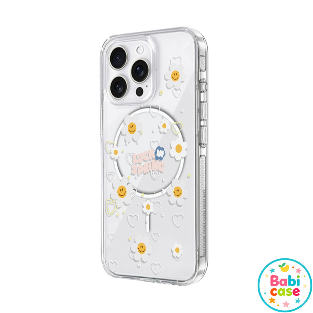 สำหรับiPhone เคสiPhoneลายน่ารัก เสริมสร้างแม่เหล็กอะคริลิคใสกระดานแข็งTPUกรอบนุ่มกันกระแทก  iP17 PRO MAX 1114 13 12 15