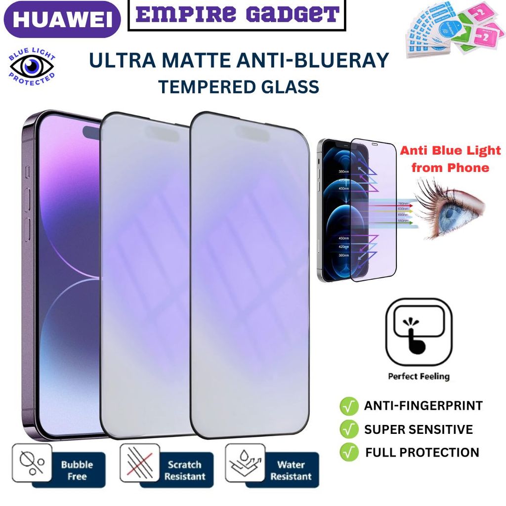 ULTRA BLUERAY HUAWEI Nova 3i,2i,2Lite,3,4,4E,5T,7,7i,7SE,Y5,Y5P,Y6P,Y7P,Y9S,P,P,P,Y40 กระจกนิรภัย Ma