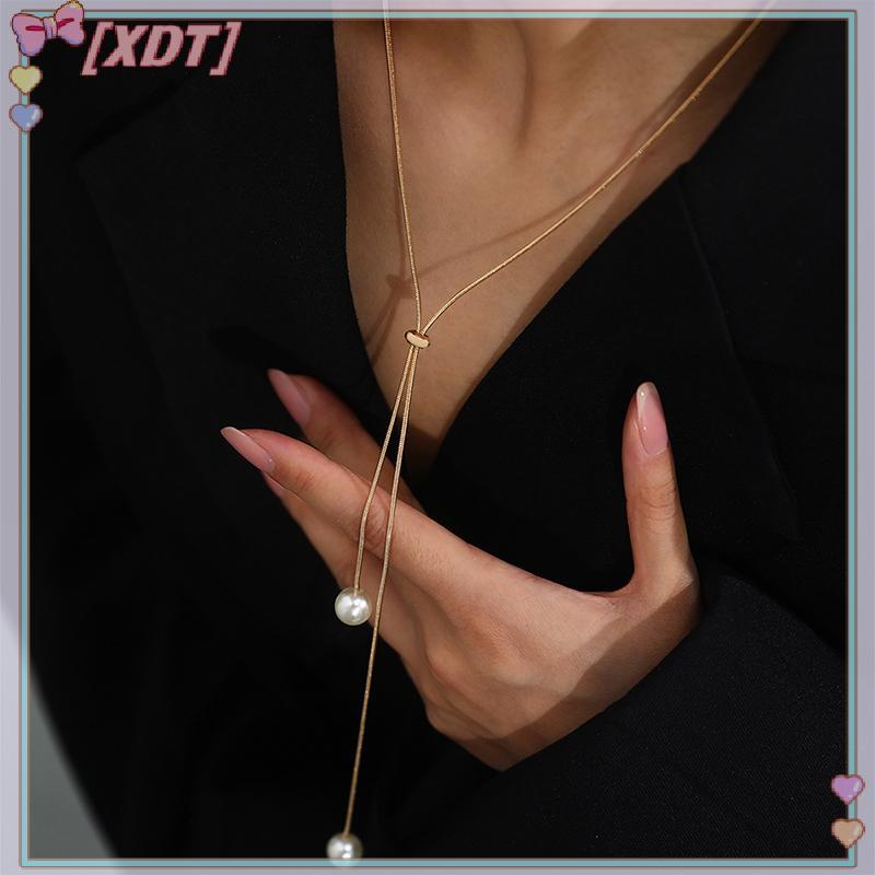 สร้อยคล้องคอมุกแบบ Y สำหรับผู้หญิง ออกแบบมาเพื่อความสวยงามและสวมใส่ง่าย เหมาะสำหรับเป็นของขวัญ เครื่