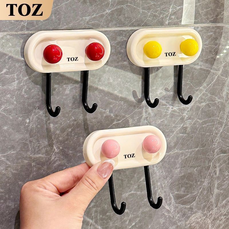 TOZ dopamine ตะขอไม่มีหมัด แข็งแรง และโหลด-b TOZ多巴挂钩免打孔强力重卫生间厨房间门内门衣 双孔钩1207WHGG