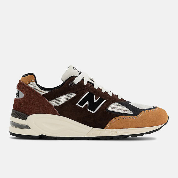990 V2 รองเท้าลําลองผู้ชายกีฬา Retro D Last American Suede Cushioning สบายสีดําสีน้ําตาลสีเหลือง [M9