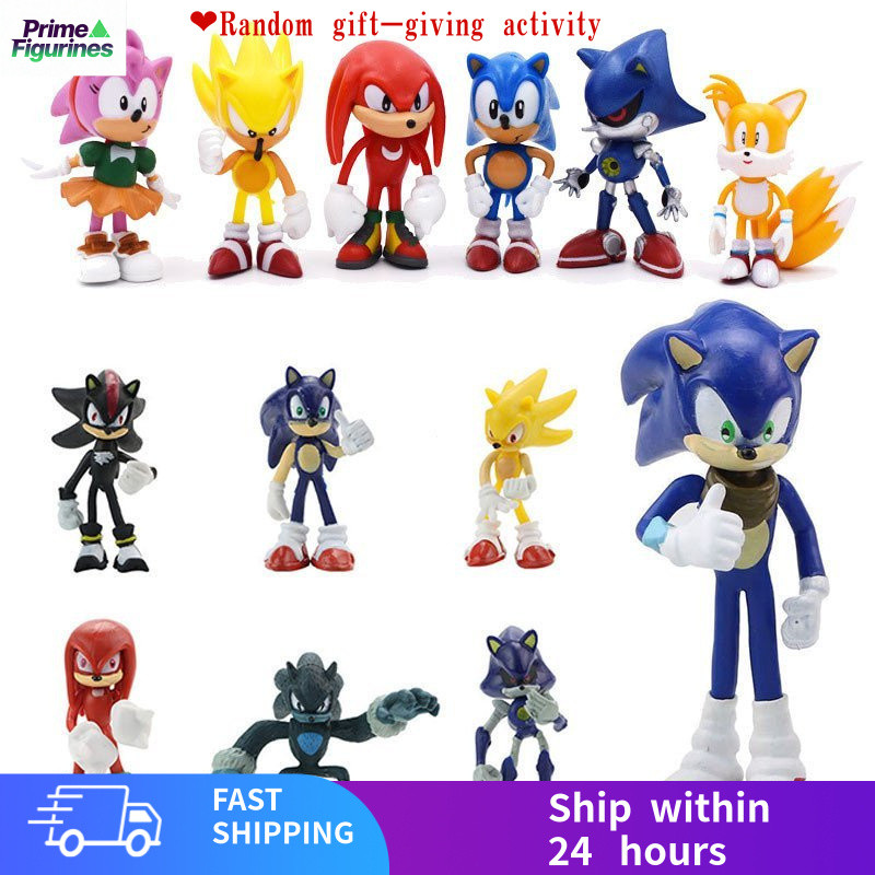 Nodechloaf ของเล่นโมเดล Sonic The Hedgehog สําหรับเด็กชุดของขวัญ 12 ชิ้นชุด Sonic Action Figure