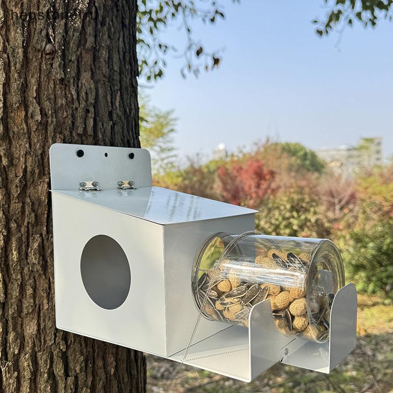 OST Squirrel Feeder, Backyard Gallon Jar Squirrel Feeder สําหรับภายนอก,เพลิดเพลินไปกับกระรอกกินข้าวโ
