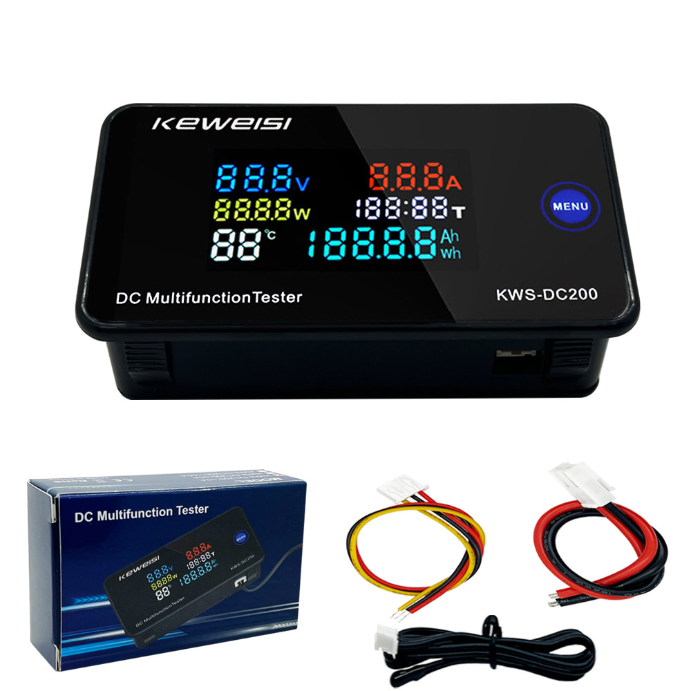 DC 0-200V โวลต์มิเตอร์แอมป์มิเตอร์ KWS-DC200 Power Energy Meter LED Digital DC Wattmeter มิเตอร์ไฟฟ้