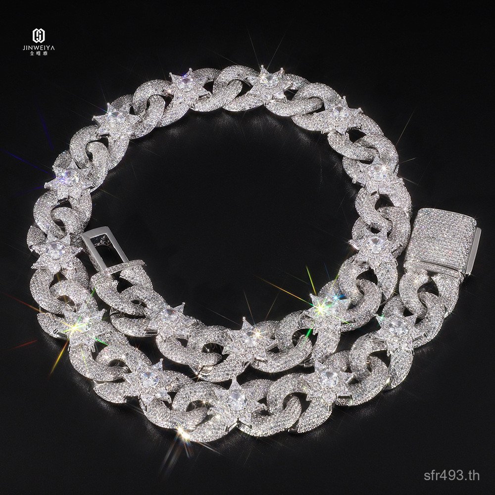 เครื่องประดับเครื่องประดับผู้ชายผู้หญิง Hiphop สร้อยคอกลีบสร้อยคอเพชร Street สวมใส่ hiphop18 มม.อุปก