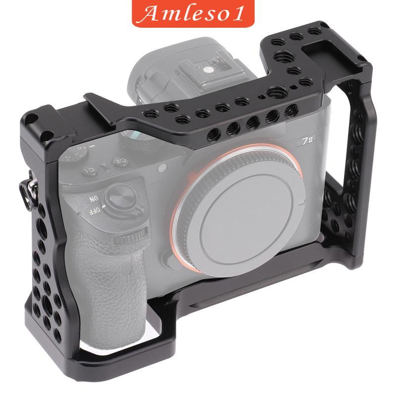 [Amleso1] อลูมิเนียมกรงกล้อง Video Rig, เคสทดแทนสําหรับ A7M3 /AR3 /A7II /A7III /A7S2 /A7R2