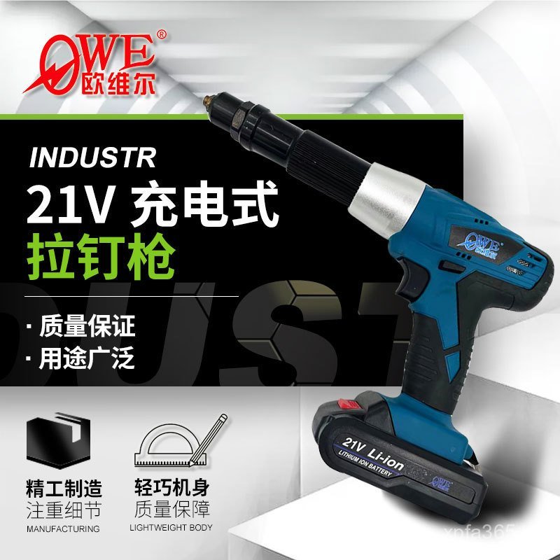 Rivet Core High-Power Rivet Machine สแตนเลส 21V Blind อลูมิเนียม Rivet Gun ชาร์จไฟฟ้า Rivet Gun DMWJ