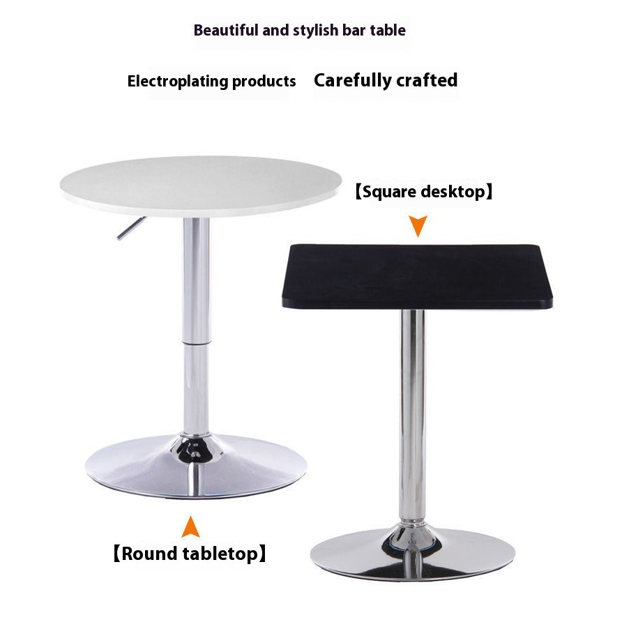 70-90cm White Height Adjustable Table Home House Office Round Meja Bar Coffee Pejabat Dining Bistro 