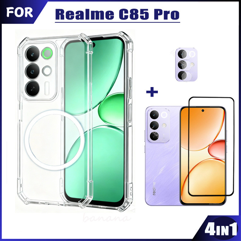 (ในสต็อก) Realme C85 Pro ShockProof Case แหวนแผ่นเหล็กแม่เหล็กสําหรับ Realme C85 C75 C71 C73 C61 C63