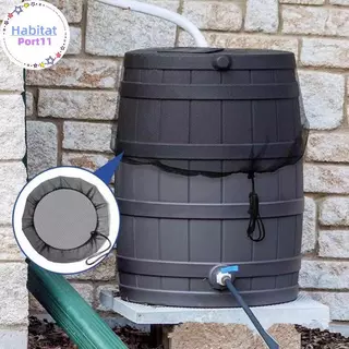 HabitatPort 30-120 ซม.ตาข่ายตาข่ายสําหรับเก็บน้ําฝนถัง Raindrop Anti-fall ใบกรองสุทธิเครื่องมือป้องกันน้ํา th