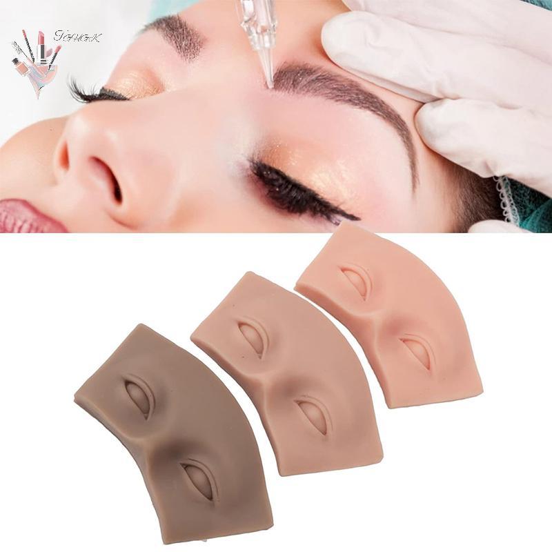 GHGK 5D Eyebrows Lashes Extension Training Head ซิลิโคนผิว Face เครื่องมือแต่งหน้า 1 ชิ้น [vn]