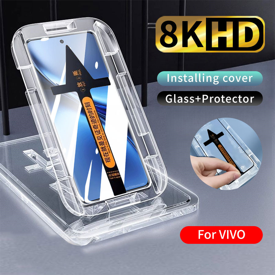 HD หน้าจอโค้งกระจกนิรภัยสําหรับ VIVO X300 X200 X100 X90 X80 X70 X60 Pro FE Bubble-Free โทรศัพท์ป้องกันหน้าจอ