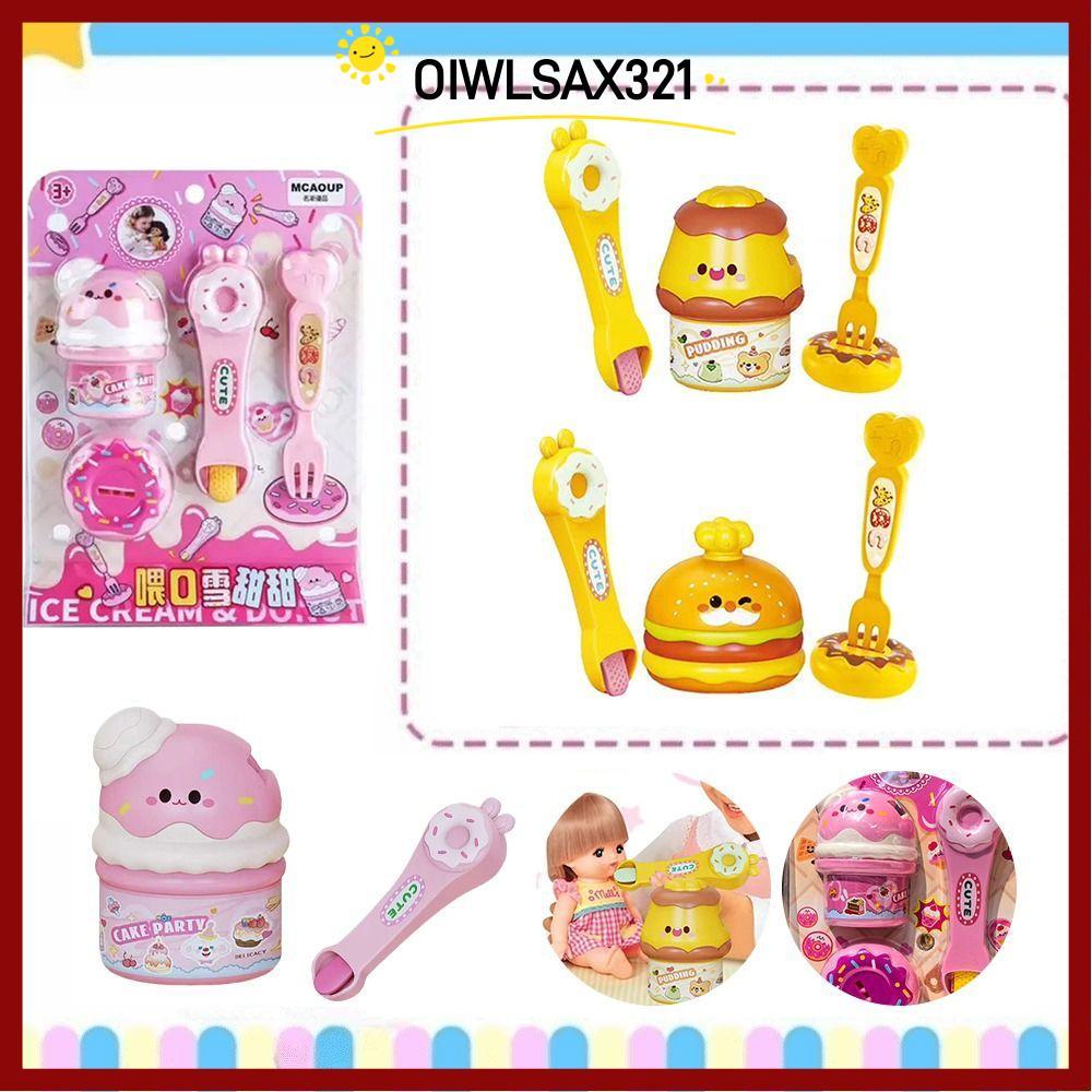 OIWLSAX321 Pudding Feeding Toy, Japanese Jelly Ice Cream Food Feeding Toy, จําลองแฮมเบอร์เกอร์ Inter