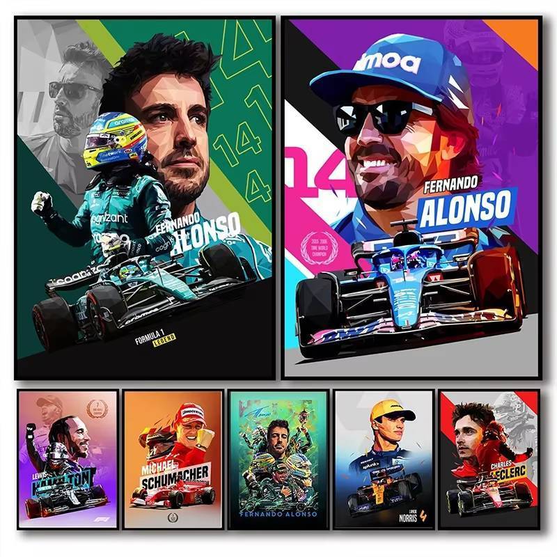 โมเดิร์น 2023 Pop กีฬา F1 Legend Racing โปสเตอร์ Schumacher สูตร 1 Racer หมวกกันน็อก HD โปสเตอร์ไม่มีกรอบผ้าใบภาพวาด Home Room Decor