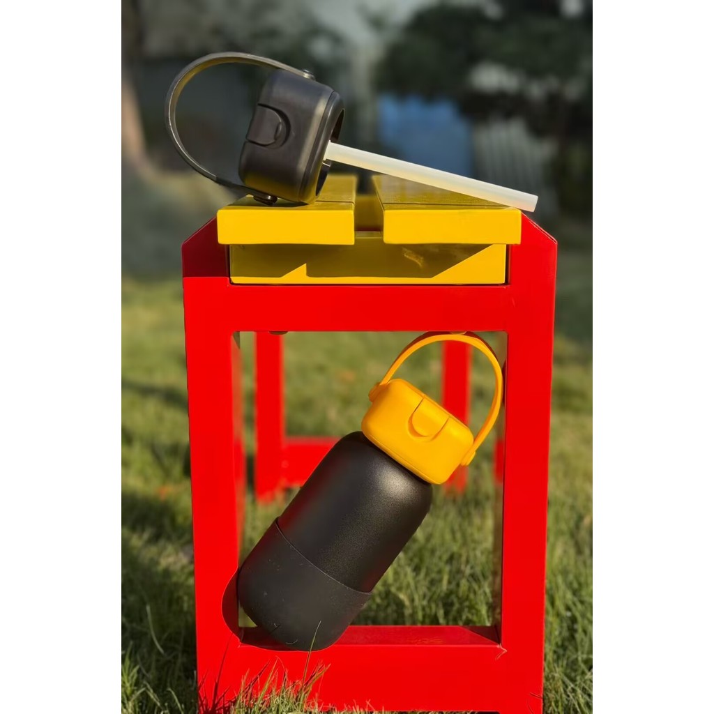 ✨ขวดกีฬาสแตนเลสกันร้อน 25ออนซ์ (740มล.) ปากดูดสีสะท้อนแสง หูหิ้ว ใหม่ปี 2026 - รูปที่ 5