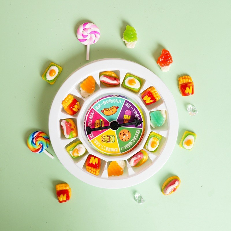Turntable Candy Turntable Candy Candy Gummy เด็กน่ารัก Influencer Creative Snacks qq Candy Gummy Can