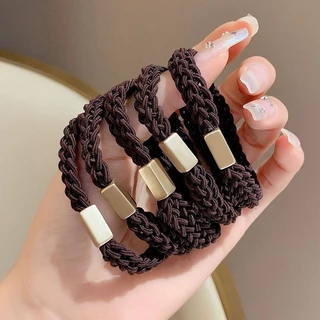 ยางมัดผมถักทอมือ ยืดหยุ่นสูง ยางรัดผมทนทาน ยางรัดผมแบบหนา พร้อมส่ง