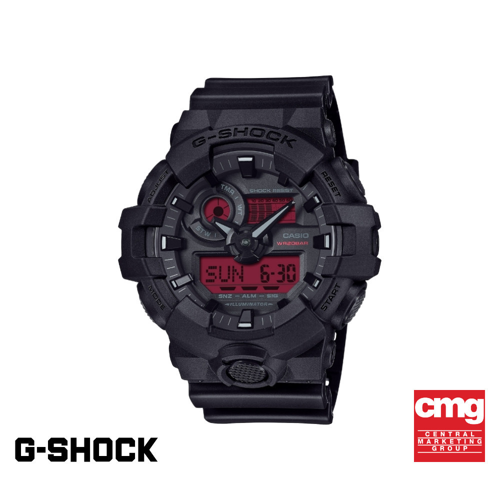 CASIO นาฬิกาข้อมือผู้ชาย G-SHOCK รุ่น GA-700BBR-1ADR สายเรซิ่น สีดำ