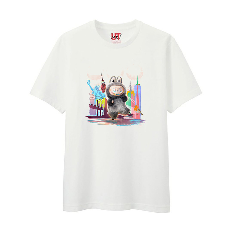 Uno Bubble Mart Elf Team Co Branded POP MART เสื้อยืดแขนสั้นพิมพ์ลาย