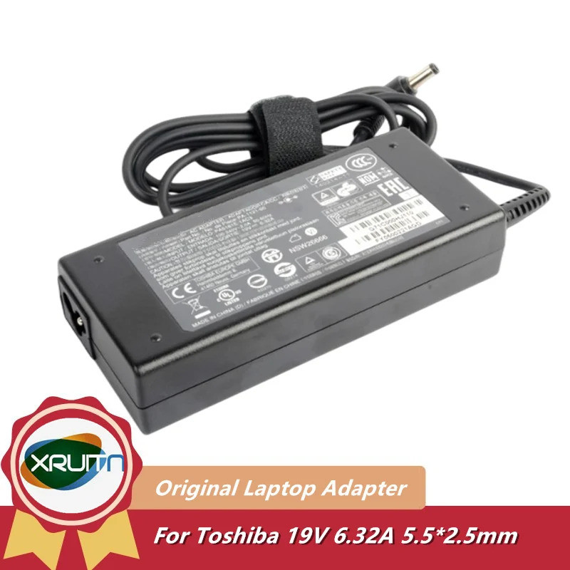 สําหรับโตชิบา Qosmio F750 PQF75A-02M00Q ของแท้ 19V 6.32A 120W แล็ปท็อป AC DC Adapter Charger ADP-120