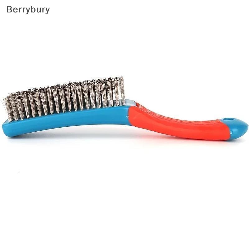 Berrybury แปรงลวดสแตนเลสสําหรับงานหนักพร้อมที่จับพลาสติกที่สะดวกสบายเหมาะสําหรับการถอดสนิม, ตะกรันเชื่อม, สิ่งสกปรก, และสีใหม่ - รูปที่ 4