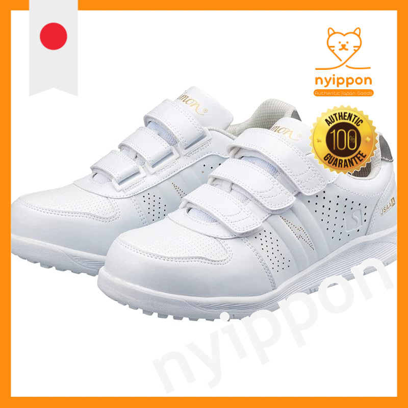 Simon Safety Work Shoes JSAA Certified Pro Sneakers Non-Slip Lightweight Electrostatic Short Shoes Reflective NS618 White