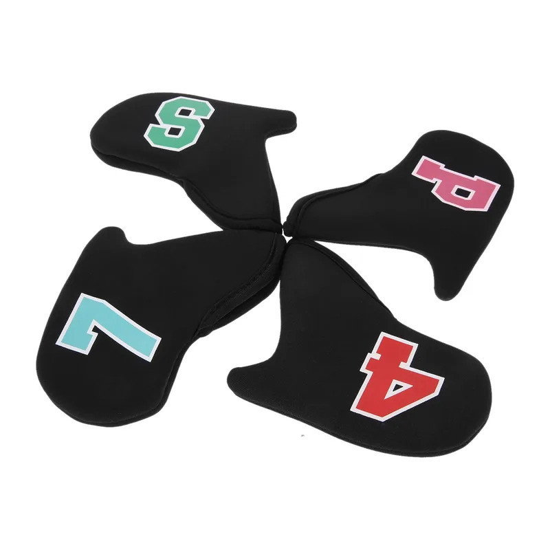 10Pcs/Set Golf Iron Headcovers 4,5,6,7,8,9,P,A,S,X Club Head Cover Protector Golf Accessories Golfer