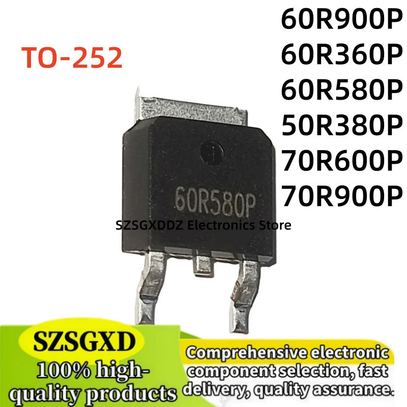 5PCS 60R900P 60R360P 60R580P TO252 50R380P 70R600P 70R900P TO-252 Field Effect ทรานซิสเตอร์