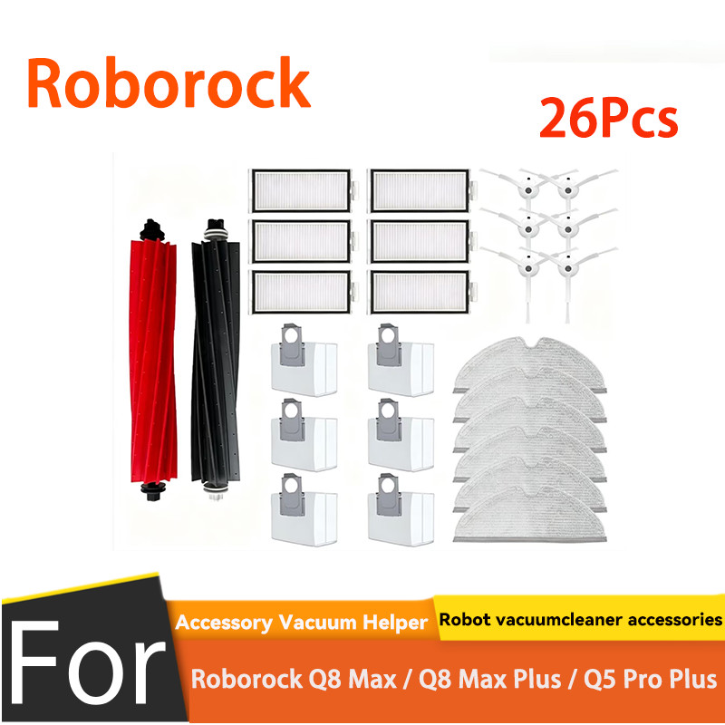 Roborock Q8 Max / Q8 Max Plus / Q5 Pro Plus อะไหล่เครื่องดูดฝุ่นอุปกรณ์เสริม (26 ชิ้น)