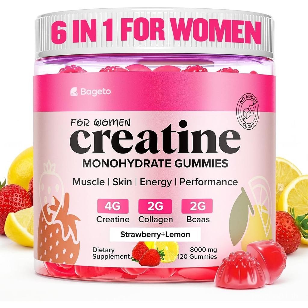 Creatine สําหรับผู้หญิง 8000 MG Complex พร้อมคอลลาเจน + BCAAs + C & B12 Creatine Monohydrate สําหรับ