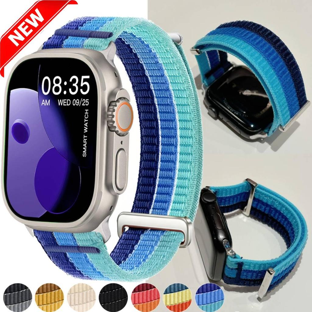 สายไนลอนแบบสองข้อต่อไล่สี ระบายอากาศ สําหรับ Apple Watch Series 11/10/9/8/SE/6/7, S11 46mm/42mm, SE3 44mm, Ultra3 49mm, 45mm, 40mm, 41mm