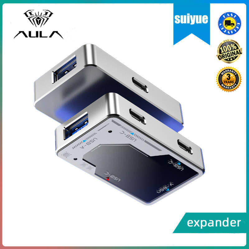 AULA USB Expander 8K คอมพิวเตอร์เดสก์ท็อปปลั๊กแท่นวาง, การส่งความเร็วสูงหลายพอร์ต, สายเคเบิล HUB แล็ปท็อปอเนกประสงค์แยก