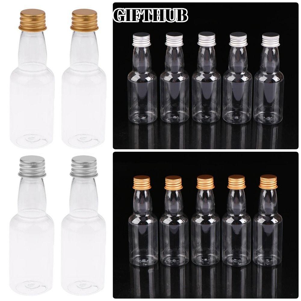 LULLABY ขวดเหล้าขนาดเล็ก 5 ชิ้น 60ml สีเงิน/ทอง ฝาพลาสติก สําหรับปาร์ตี้
