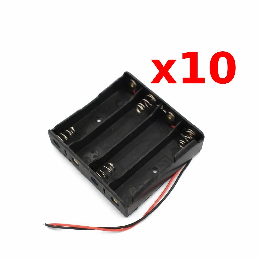 10 Sets – 18650 Battery Holder รางถ่าน 3s/4s (ใส่ 3 หรือ 4 ก้อน ต่ออนุกรม สำหรับ Arduino IoT Project